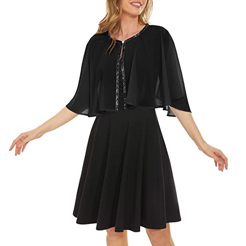 Rheane Soft Chiffon Sequins Shawls and Wraps/Cape for Evening Dress Wedding Formal Occasion 6