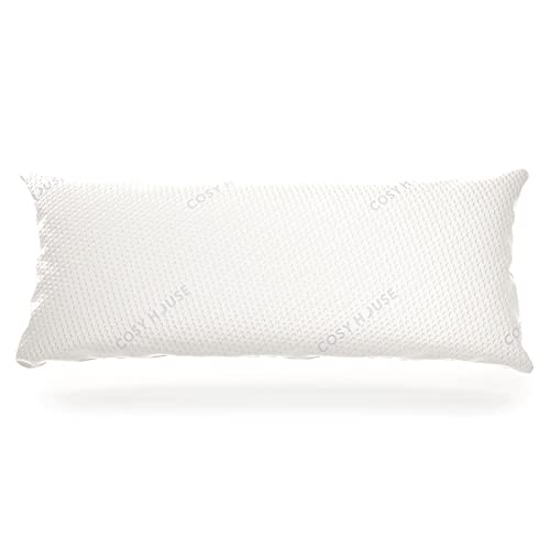 Cosy House Collection Luxury Rayon Derived from Bamboo Body Pillow for Side & Back Sleepers -Supportive, Soft, Fluffy, & Quality Long Pillow - Measures 54” x 20”