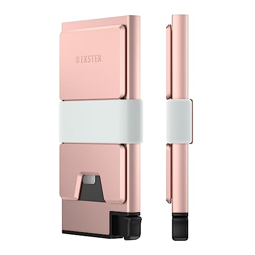 Image of Ekster Aluminum Cardholder Wallet for Men | Metal Wallets with RFID Blocking Layer | Slim & Minimalist Aluminum Wallet with Push Button for Quick Card Access (Rose Gold)