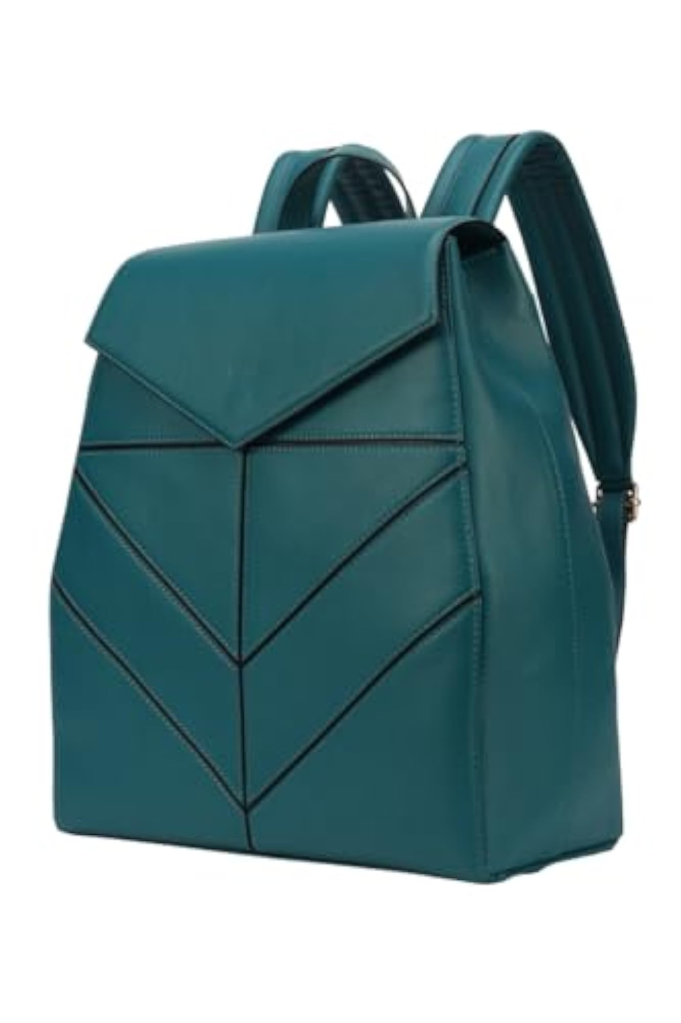 Vegan Leather Backpack with Chevron Design