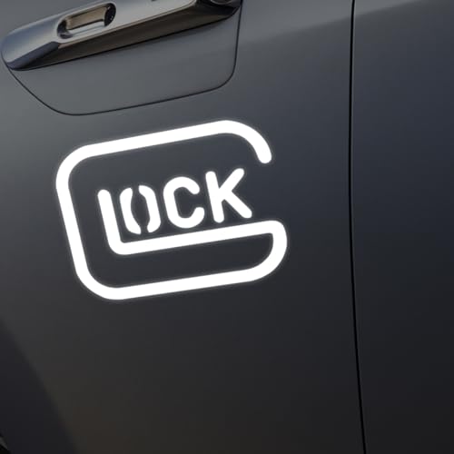 Image of Safe Action Gun Car Sticker Decal, Pistol Perfection Vinyl Waterproof Sticker, Military Veteran Truck Bumper Decal for Locker, Fridge, Mailbox, Laptop, Water Bottle (Reflective White)
