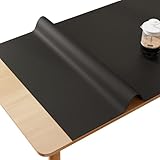 YAHUO PUレザー テーブルマット テーブルクロス デスクマット 長さ40cm-180cm テーブルカバー 防水 耐久 汚れ防止 ブラック 75*120cm