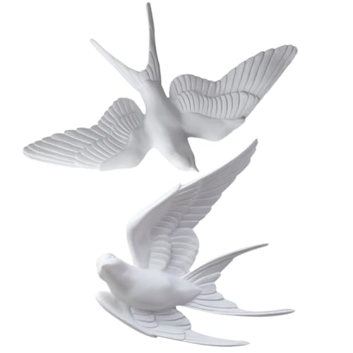 Décoration Murale Oiseau Blanc Léger LALADEFIEE en résine 3D et très facile à nettoyer au quotidien