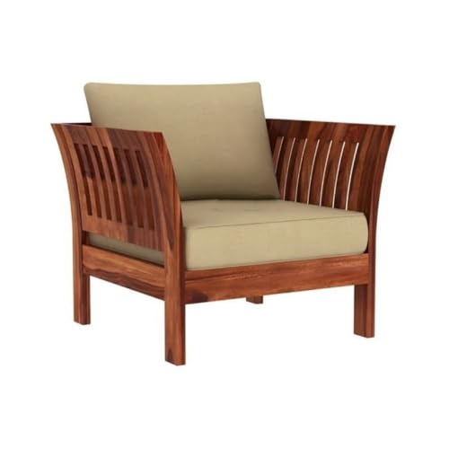Image of Solid Sheesham Wood 5 Seater Sofa Set for Living Room | 5 Seater Sofa Set | Stylist & Comfact Sofa Set for Home Decor | (Teak Finish2, 5)