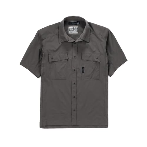 TRUEWERK Mens Cloud Work Shirt - Button Down Lightweight Fast-Drying Breathable and SPF Shirts Deep Grey Small