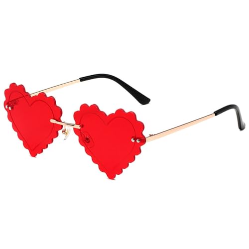 Lunettes de soleil cœur sans contour avec branches métalliques fines