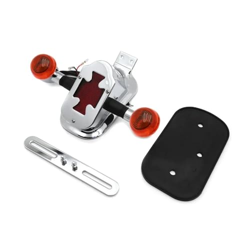Feu arrière clignotant intégré en métal pour moto custom