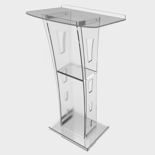 CMYUN Rednerpult Stehpult Kirche Stehkanzel Podestständer, Tragbare Mehrzweck-Pulte aus Acryl mit Großem Ablagefach, für Verkaufszentrum Hotelschullehrer