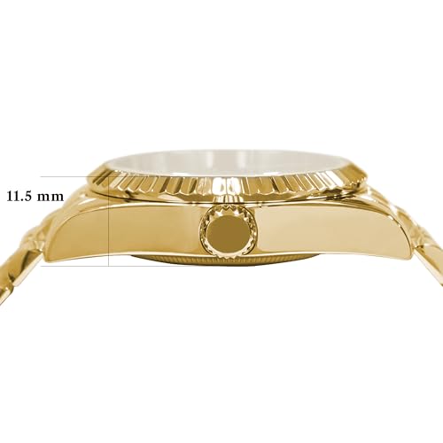 Image of PASCAL Timeless Classic Diamond Watch for Women Men, Swiss Quartz | Lab-Grown Diamonds, Sapphire Crystal, Stainless Steel Strap, 10 ATM Waterproof, Luxury Watch Gift,Fits Wrist 6.5 inch-9.5 inch