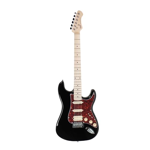 Image of SEST230 HSS Electric Guitar with Bag | Beginner Electric Guitar Kit with HSS Pickups, Basswood Body, Maple Neck & Rosewood Fretboard, Tremolo Bridge| Includes Padded Gig Bag & Allen Key