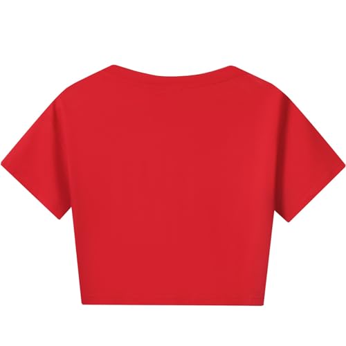 Girls Athletic 2 Piece Outfit Cropped Short Sleeve Solid 2pc Set Tie Front Shorts Kids Workout Running2