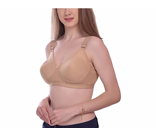 Image of Viral Girl Women's Wire-Free Cotton Hosiery Bra | Non-Padded, Full Coverage, Adjustable Straps | Soft Comfortable Innerwear with Hook & Eye Closure for Everyday Use