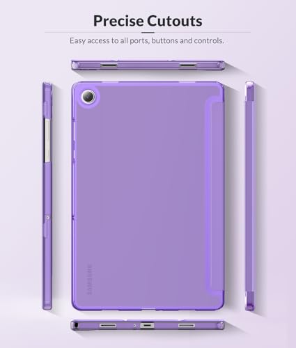 Image of MoKo Case for Samsung Galaxy Tab A11+ Plus 11 inch 2025, Lilac | Fit Samsung Galaxy Tab A9+ Plus 2023 with Soft TPU Translucent Back Protective Cover Trifold Stand Case, Auto Wake /Sleep