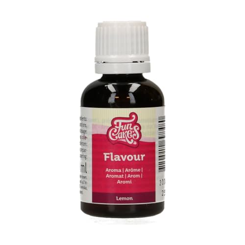Funcakes Flavours Lemon, Limón Aromas Alimentarios Oliebasis - Aroma Intenso, Sin Alcohol, Aroma Alimenticio para Toppings, Batidos, Helados y Salsas, Halal - 30 ml