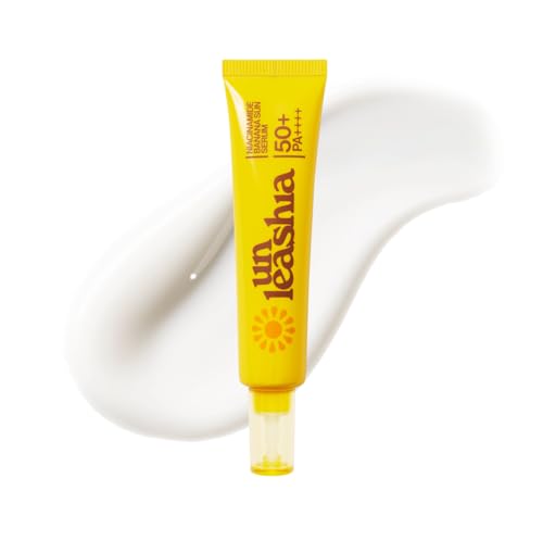 Unleashia Niacinamide Banana Sun Serum SPF Sunscreen Glow & Brightening & Hydrating No White Cast Lightweight Face Sunscreen Fast Absorbing Non-Sticky 1.35 oz
