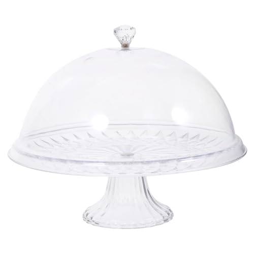 SOIMISS Bandeja para Pastel Multifuncional con Tapa Transparente de Acrílico Resistente al Desgaste para Postres Delicados para Bodas Banquetes y Almacenamiento de Pasteles Reutilizable