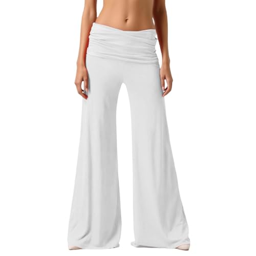 Pantalones de yoga plegables para mujer estilo 2026 con pliegues en la cintura