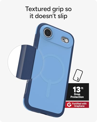 Image of ZAGG Sedona Snap Case for iPhone Air - Blue Royal Ember, Drop Protection (13ft /4m), Graphene-Reinforced Multi-Layer Protection, MagSafe Phone Case with Impact-Absorbing Bumpers, Slim & Lightweight