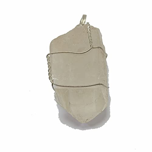 Crystal quartz Rough Point Wire wrap pendant