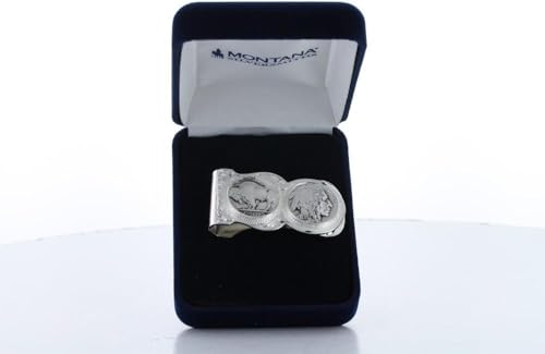 Image of Montana Silversmiths Made in the USA Western Lifestyle Money Clip (Buffalo Indian Nickel Scalloped)