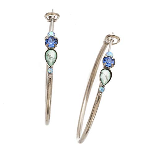Sorrelli Sweet Pea Earrings, Antique Silver-Tone Finish, Ultramarine