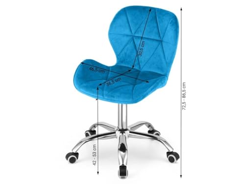 Image of Amazon Brand - Umi Height-Adjustable Velvet Office Study Computer Desk Chair for Salon, Spa, Bar in Light Blue Color