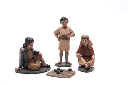 Triciclo Editores Crianças | Figuras de presépio | Série 11 cm| Desenhadas por José Luis Mayo | Decoração natalícia | Nascimento (conjunto crianças brincando)