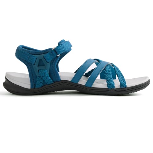 Image of UBFEN Womens Hiking Sandals Outdoor Comfortable Sport | Lightweight, Water Sandals, Adjustable Straps, Arch Support, Ideal for All-Day Wear, Beach, Vacation, Camping, Walking