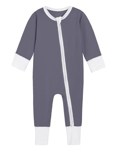 Image of BambooBud Baby Zippered Rompers Newborn Pajamas Sleepers Long Sleeve Jumpsuits Infant Zipper Romper-Viscose from Bamboo