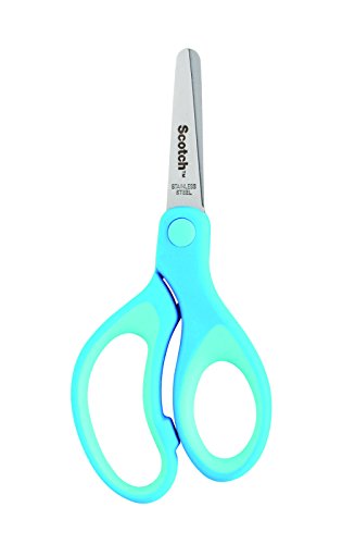 Scotch Kids Scissors, 1 Pair, Blunt, Stainless Steel, Soft Grip, Blue, 5" view 3