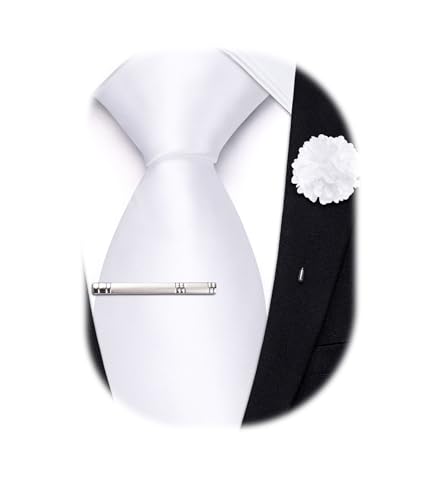 Image of Hi-Tie Pretied Boys Ties Solid Color Kids Adjustable Necktie Lapel Pin Clip Set Age 8-12 Wedding School Graduation