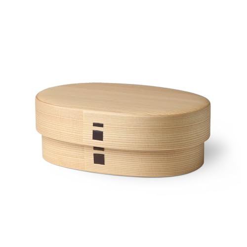 Image of 大館工芸社 Odate Kogeisha 2370 Akita Cedar Magewappa Lunch Box, Parent-child Bento Box, Medium Diameter Approx. 5.7 x Height 2.0 inches (14.5 x 5 cm), Capacity Approx. 10.9 fl oz (310 ml), Made in Japan