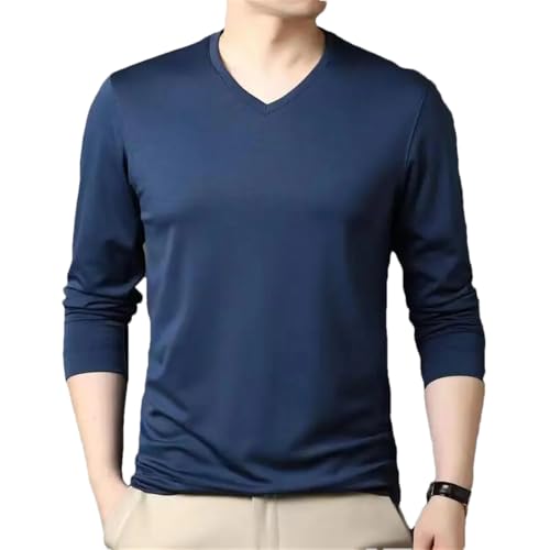 Dcvmvmn Men's Winter Casual V Neck Long Sleeve Warm Sweater Solid Color Loose Pullover Sweater