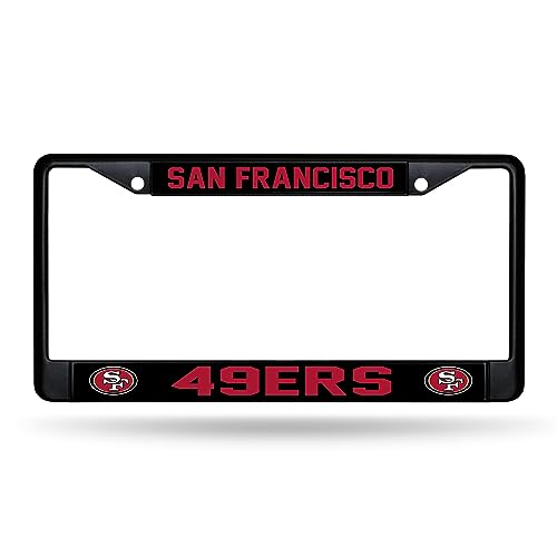 Rico Industries NFL Football San Francisco 49ers Black Chrome Frame with Printed Inserts 12 x 6 Car/Truck Auto Accessory