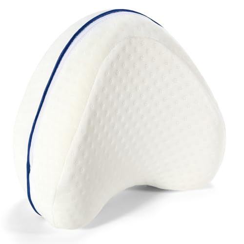 Cheerhom Almohada Piernas de Espuma Viscoelástica, Almohadilla para Dormir de Lado Dedicado, Cojín Ergonómico para Dormir Entre Las Piernas para un Apoyo Óptimo