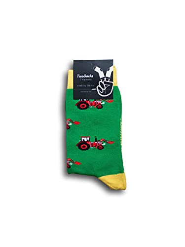 TwoSocks Chaussettes amusantes à thèmes | Cadeaux pour homme et femme Chaussettes amusantes unisexes | Taille unique 36-45, Tracteur., taille unique