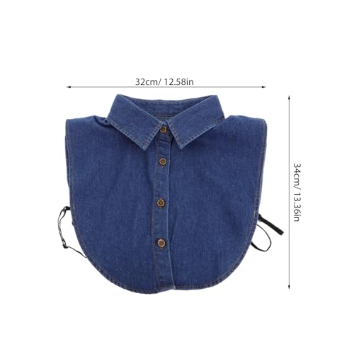 Angoily Fake Denim Detachable Collar Shirt, Dickey Half Blouse False Collar Round Top for Lady Women Girls Unisex Shirt for Everyday Wear and Special Occasions3