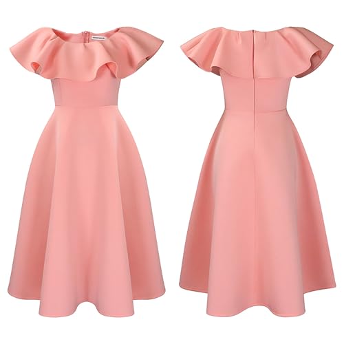 Image of Tcremisa Womens Elegant Ruffle Banquet Dress Summer Off Shoulder Pleated A Line Evening Party Prom Dresses
