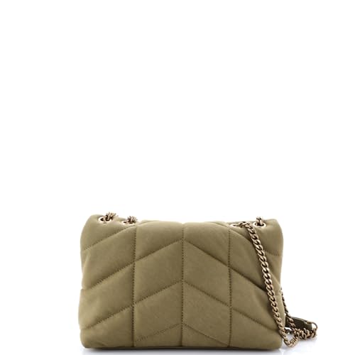 Saint Laurent, Pre-Loved Loulou Puffer Shoulder Bag Quilted Canvas Mini, Green3