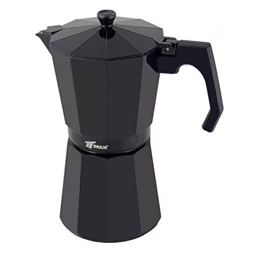 Cafetière italienne Thulos 9 tasses noire pour espresso traditionnel