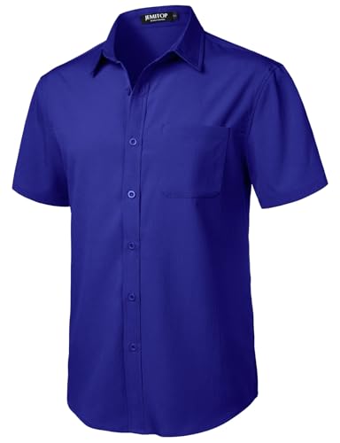 Image of JEMITOP Mens Stretch Wrinkle Free Texture Shirts