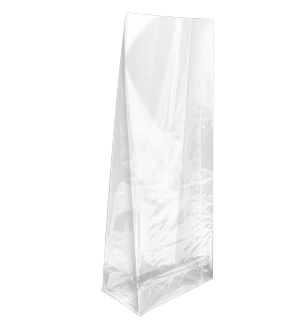 100 Bolsa Polipropileno Fondo Cuadrado14x35+8cm G160 | Transparente Alta Claridad | Ideal para Golosinas, Detalles y Presentación | Pack de 100 Unidades