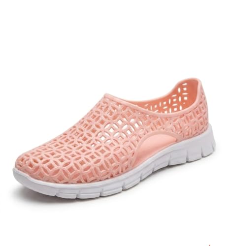 Image of Women's Hollow-Out Slip-On Sandals, Waterproof, Breathable Cutout Design, Casual Flat Shoes