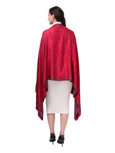 Image of EH Pashmina Stole, Reversible Jamawar weave in beautiful paisley & floral, very soft MODAL fabric, all season Stole, Scarf, Wrap.