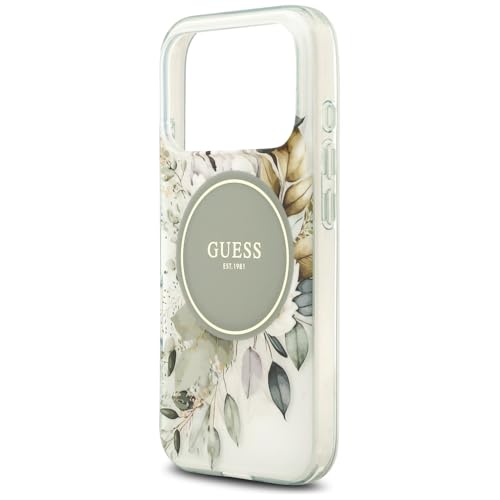 Coque Guess iPhone 17 Pro Max MagSafe marron IML Fleur et Cercle CG Mobile