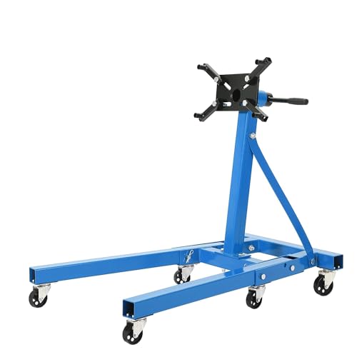 GarveeTech Heavy Duty Engine Stand 2000 LBS Capacity Foldable Engine Motor Stand with 360-Degree Rotating Head 4 -Adjustable Arms & 6-Casters for Vehicle Maintenance and Auto Repair