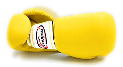 Woldorf Usa Boxing Gloves In Vinyl Yellow 10Oz Sparring, Grappling, Kickboxing, Fighting, Muay Thai Training, Heavy Bag Workout Gloves For Punching Bag #TOP4