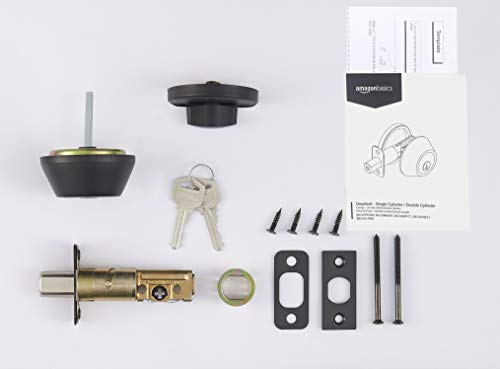 Amazon Basics Deadbolt - Single Cylinder - Matte Black #TOP2