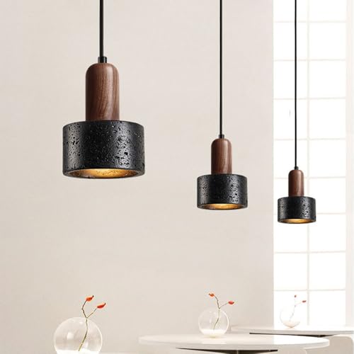 Lámpara colgante de travertino negro nórdico para techo de comedor 3