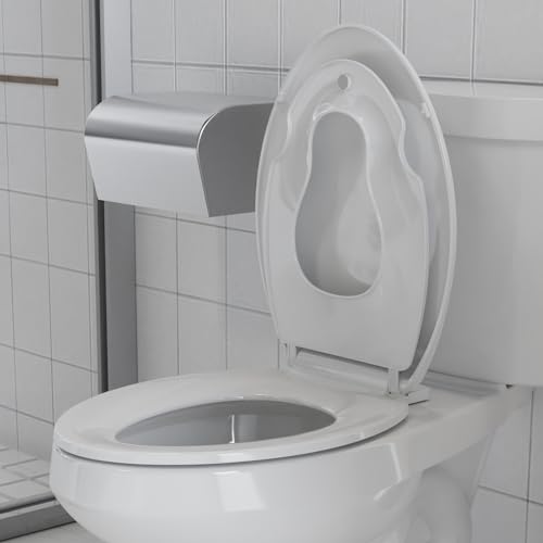 Toilet Seat Elongated,Toilet Seat with Toddler Seat Built in, Potty Training Toilet Seat Elongated Fits Both Adult and Child, with Soft Close,Easy Install and Clean - White(2 Piece)